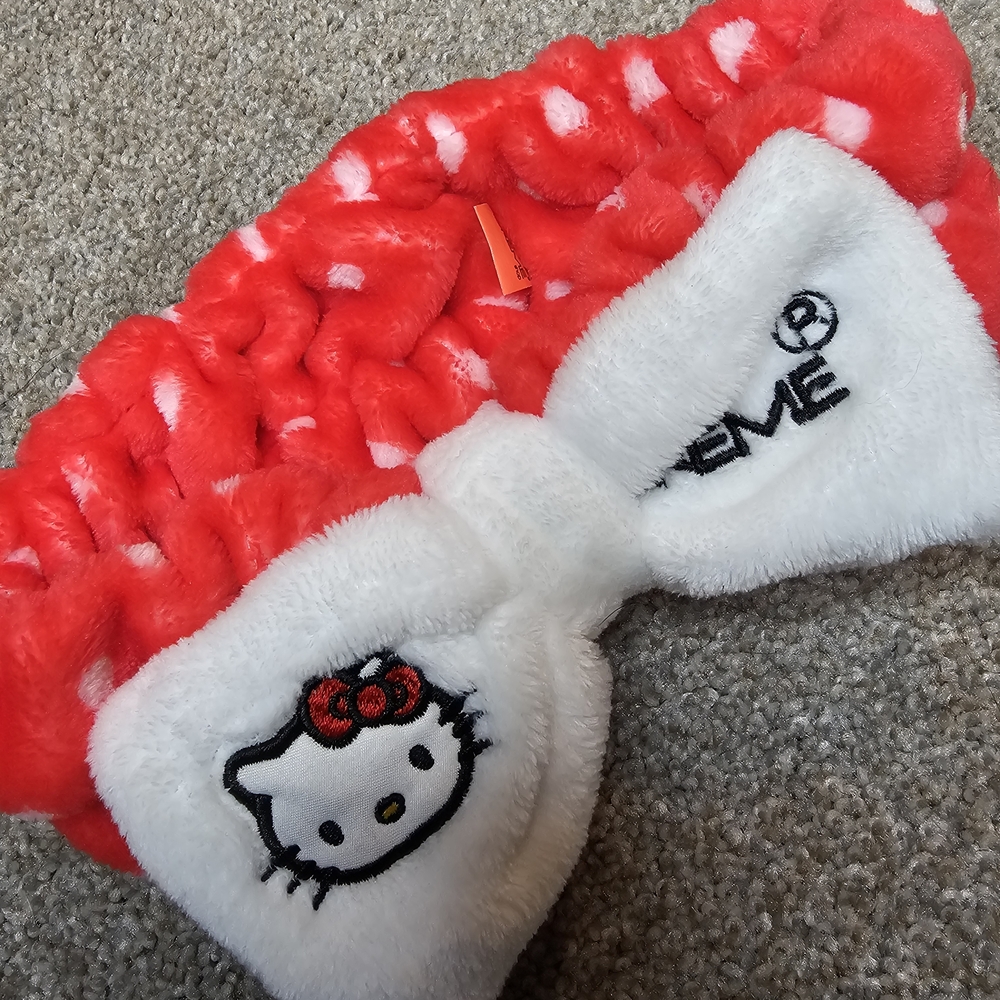 Hello Kitty Fuzzy Red and White Bow Headband